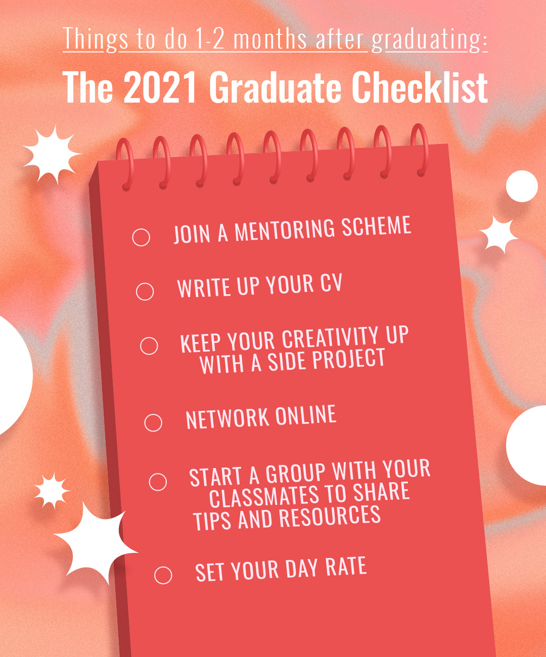 2021 creative graduate check list